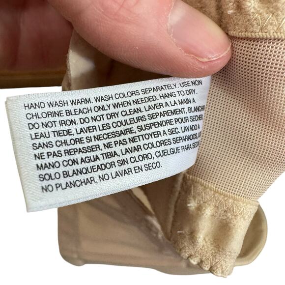 Wacoal Cream Nude Padded Red Carpet Strapless Pushup Bra Back Closure Size 34G - Picture 6 of 7